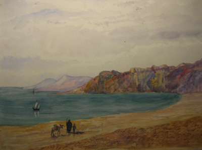 May's watercolour of the coast at Suez (1873/4)